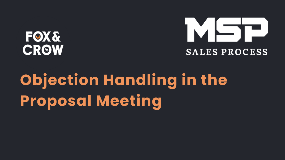 Objection Handling in the Proposal Meeting objection-handling-in-the-proposal-meeting